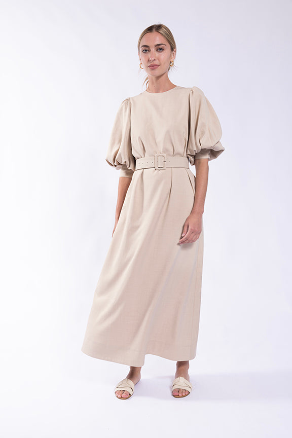 Latitude 3/4 Puff Sleeve Midi Dress Magenta Boutique Latitude 3/4 Puff Sleeve Midi Dress Magenta Boutique