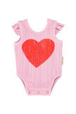 Piupiuchick Lilac With Red Heart Body Suit