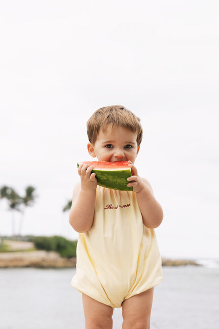 Kin & Kin Denim Short Bubble Romper