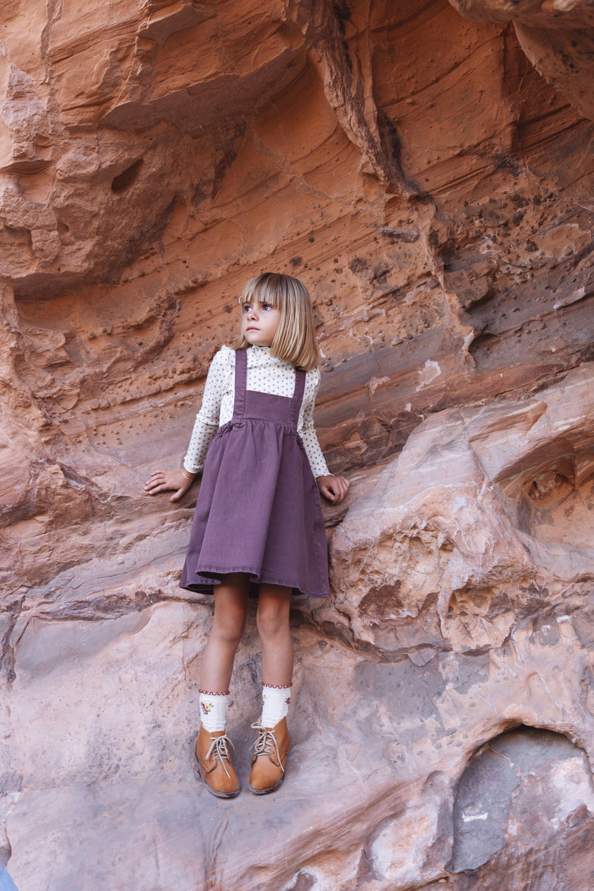 girls denim bib jumper