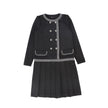 Double Breasted Pleated Dress