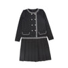 Double Breasted Pleated Dress