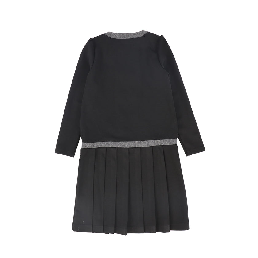 Double Breasted Pleated Dress