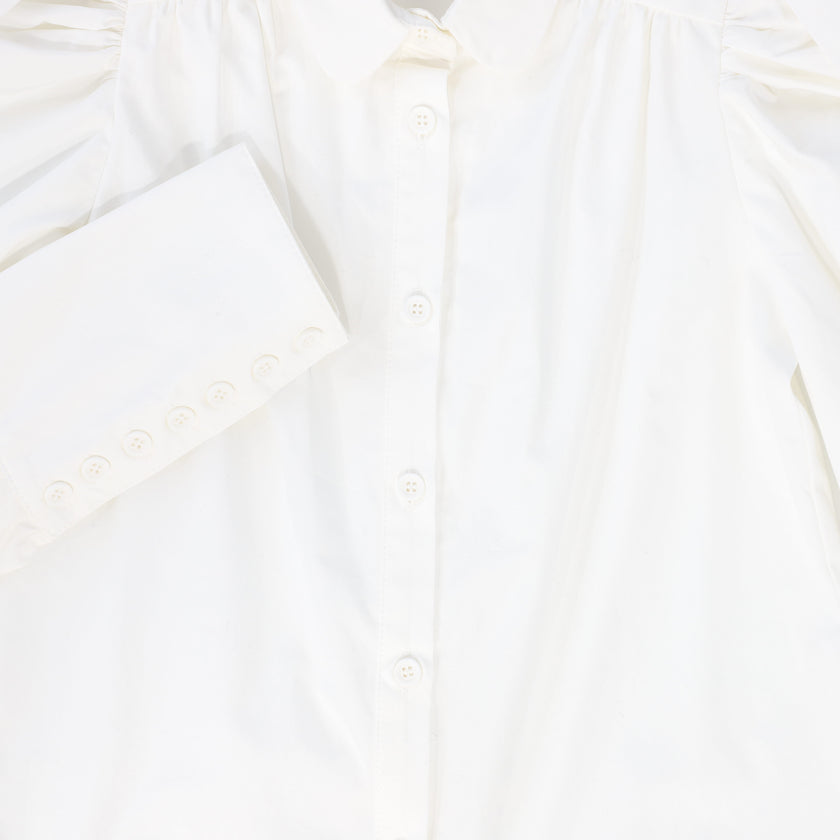 Quilted Taffeta V-Neck Jumper and Puff Blouse Set