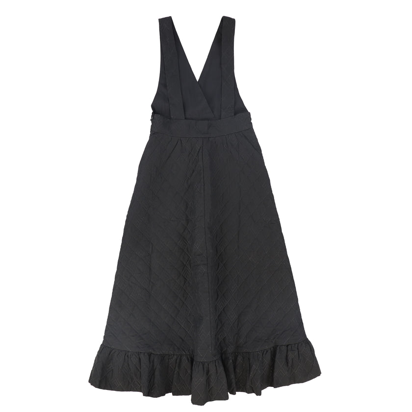 Quilted Taffeta V-Neck Jumper and Puff Blouse Set