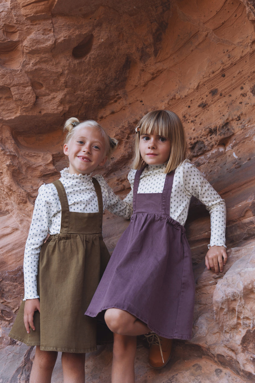 girls denim bib jumper