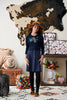 Navy Knit Floral Dress