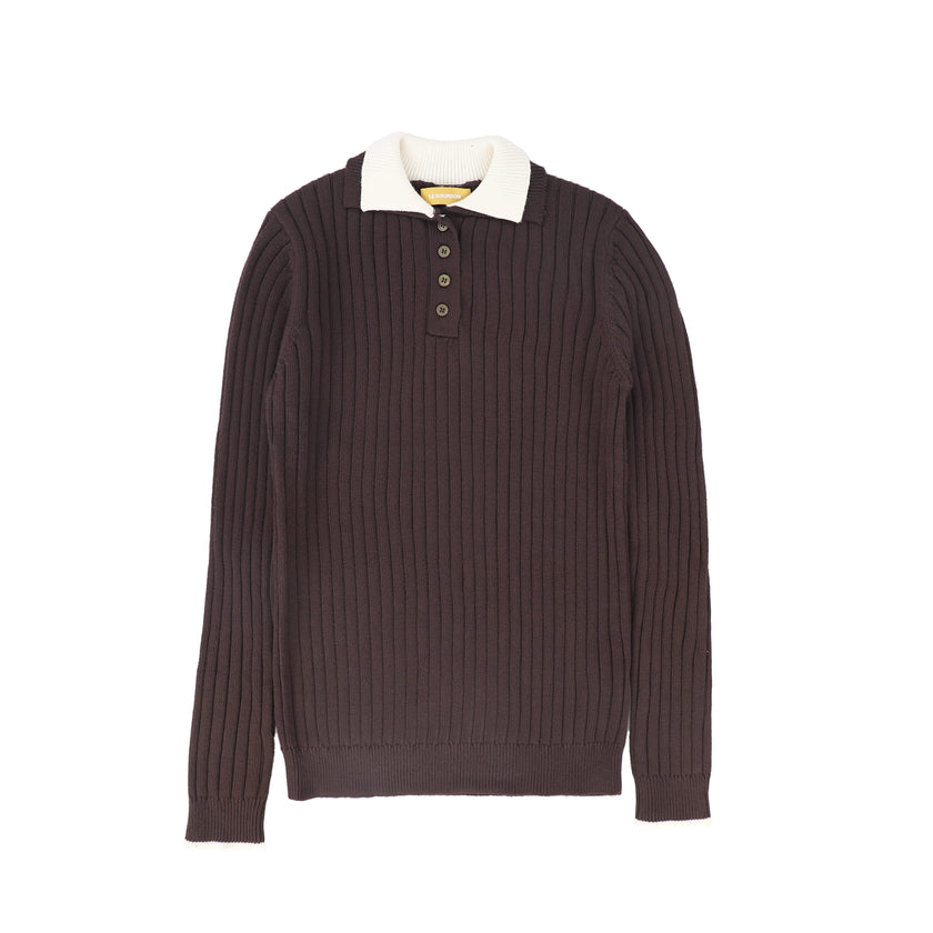 Wide Ribbed Collar Sweater