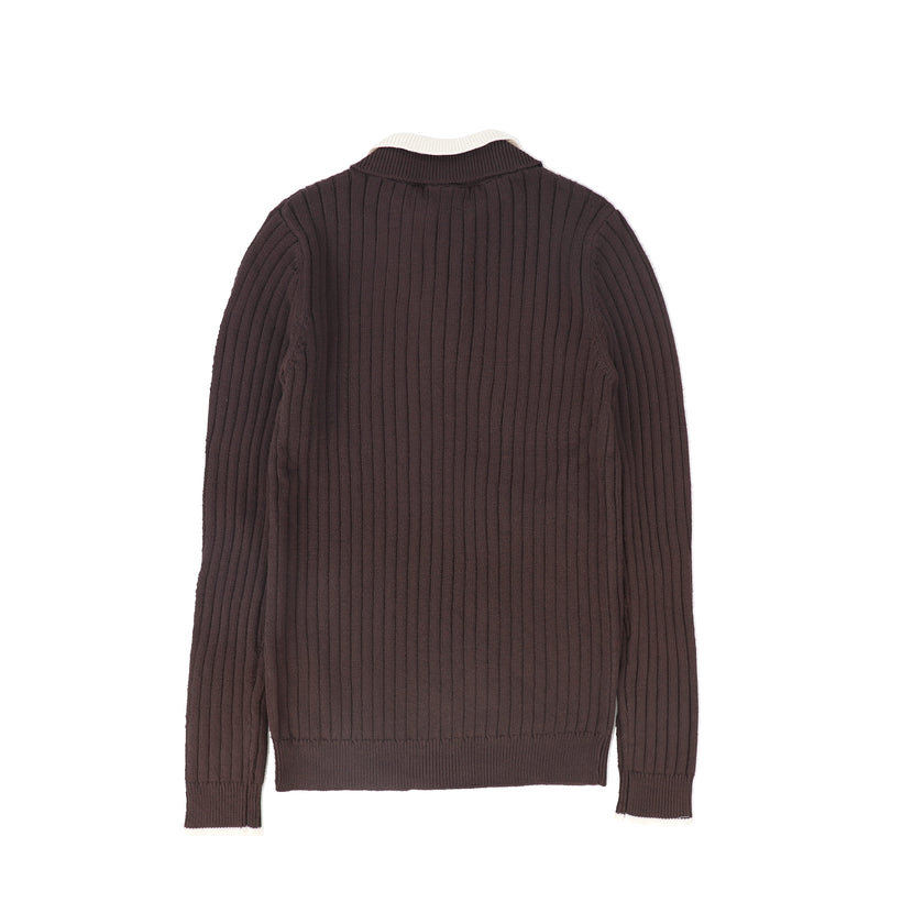 Wide Ribbed Collar Sweater