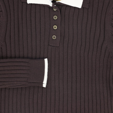 Wide Ribbed Collar Sweater