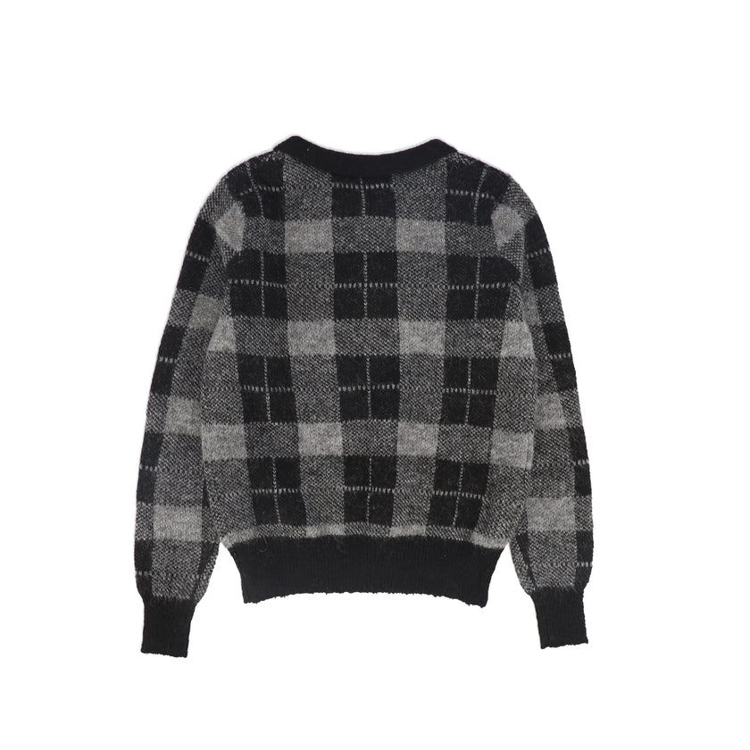 Plaid Knit Collar Sweater