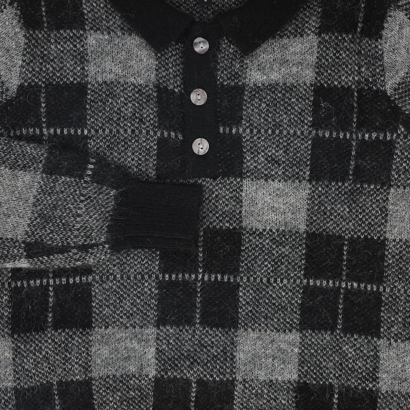 Plaid Knit Collar Sweater