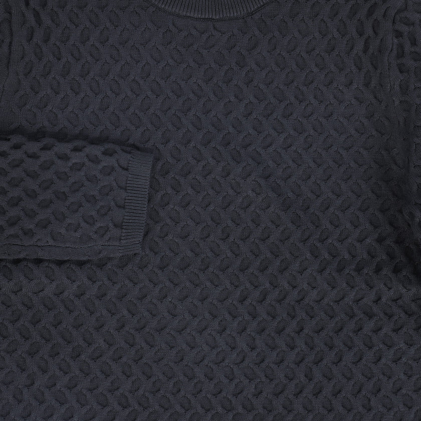 Textured Crochet Knit Sweater