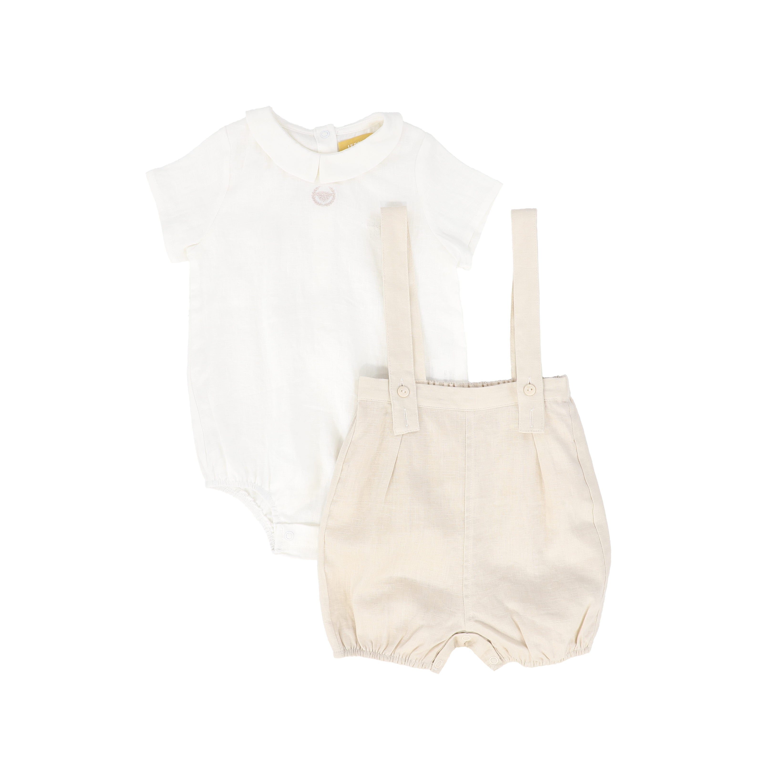 Le Bourdon Linen Bubble Overalls Set