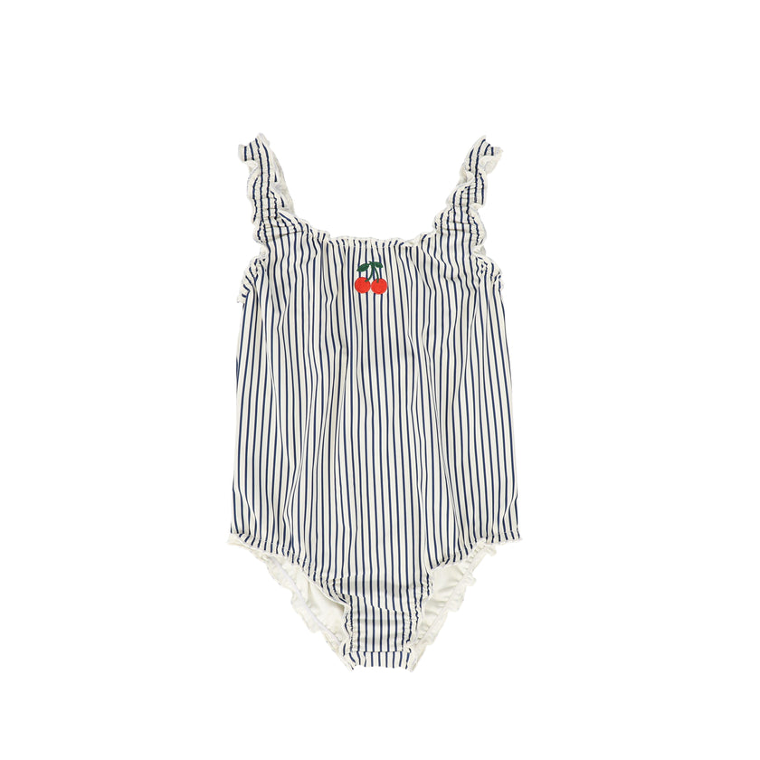 Water Club Gathered Stipe Swimsuit