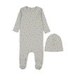 Mema Knit floral Snap Back Layette Set