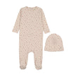 Mema Knit floral Snap Back Layette Set