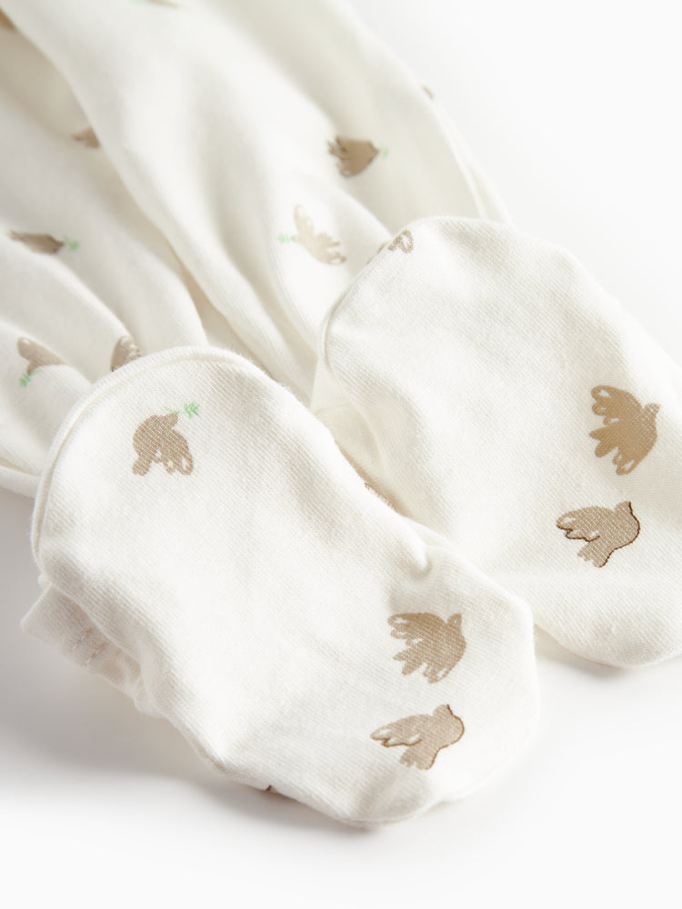 Beige Birds Footie
