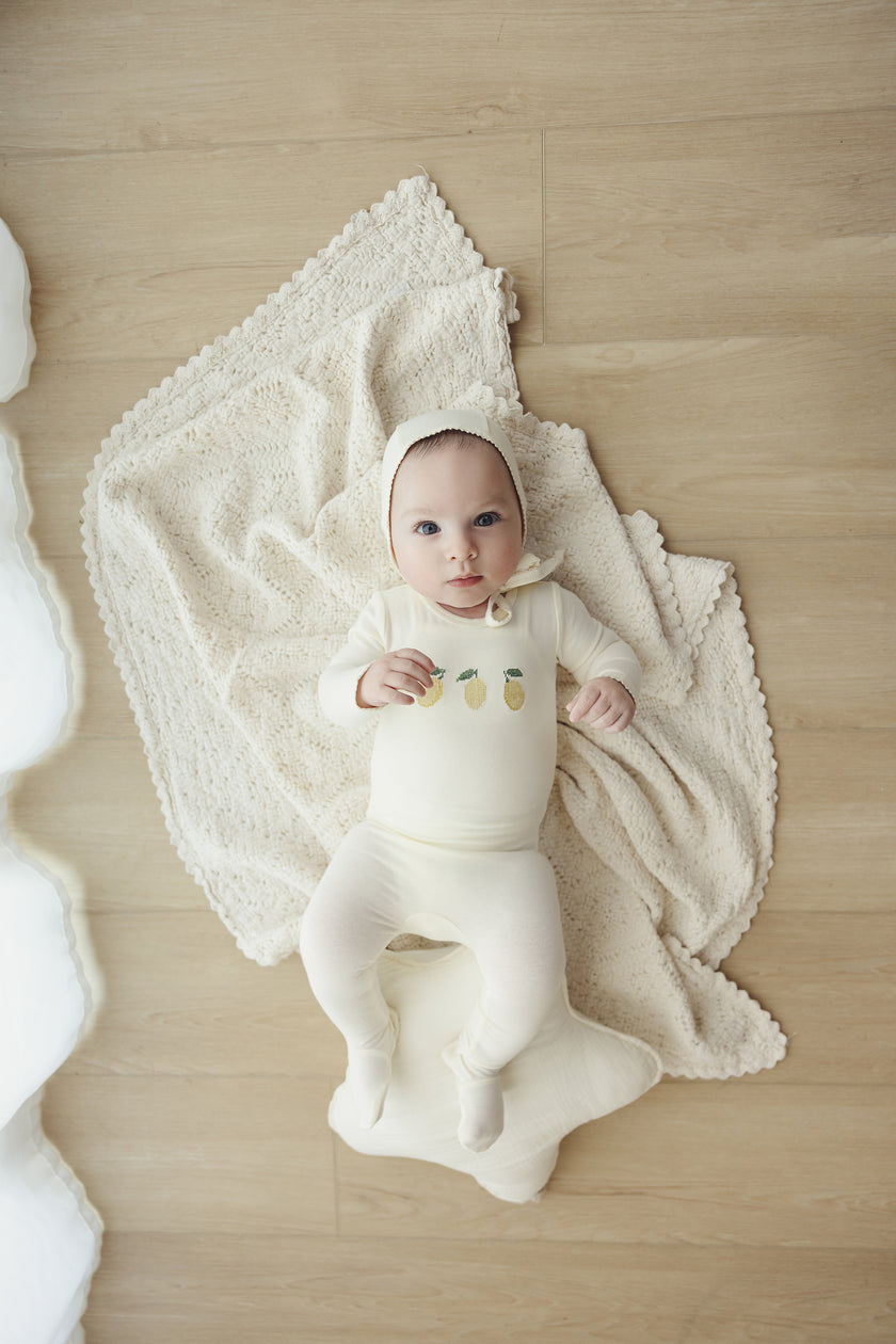 Embroidered Fruit Footie