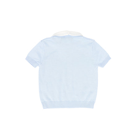 Le Bourdon Knit Cable Stripe Collar Sweater