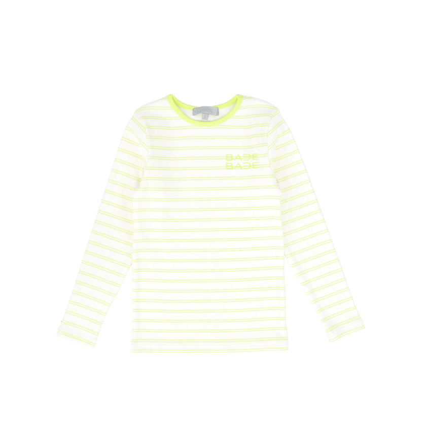 Bace Striped Ribbed LS T shirt