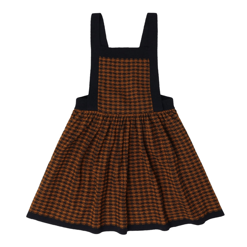 Burnt Amber Checked Jumper and high neck blouse