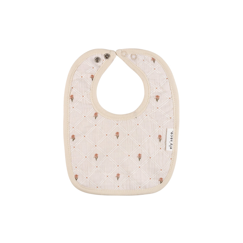 Jersey Cotton Floral Grid Collection - Bib
