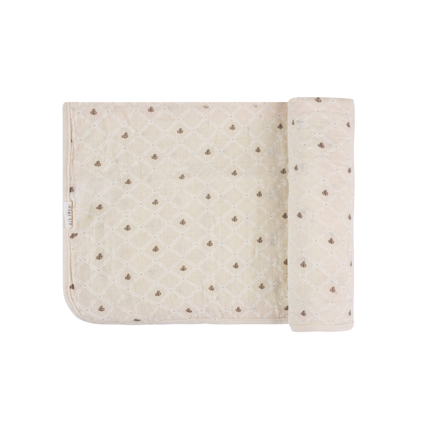 Jersey Cotton Floral Grid Collection - Muslin Swaddle