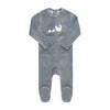Velour Ducklings Footie & Bonnet