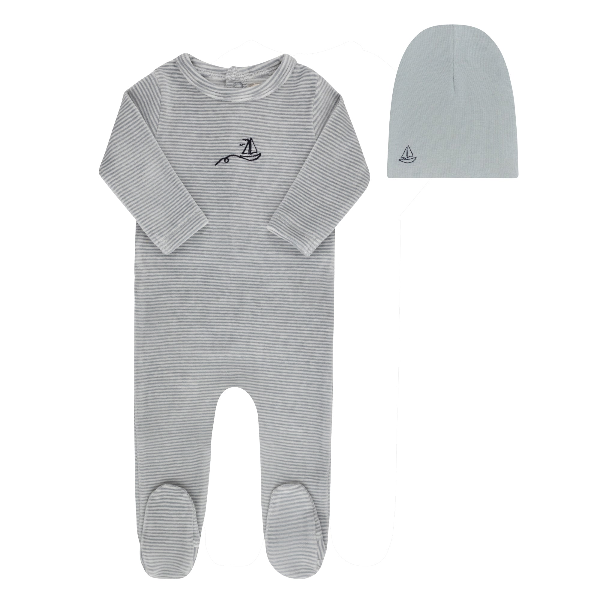 Velour Stripe Collection Footie Set