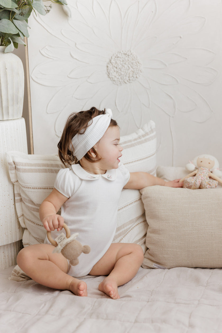 Organic Embroidered Collar Collection - Romper