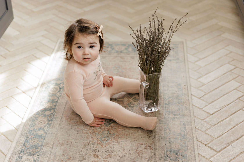 Velour Pocket Flowers Collection Footie