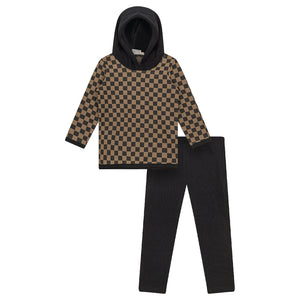 Checked Hoodie Set