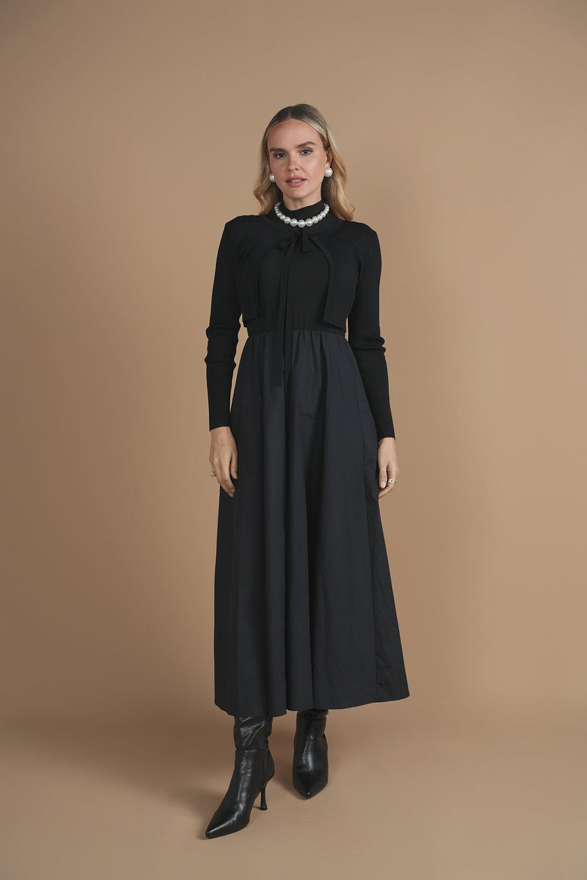 Mock Neck Poplin Jumper