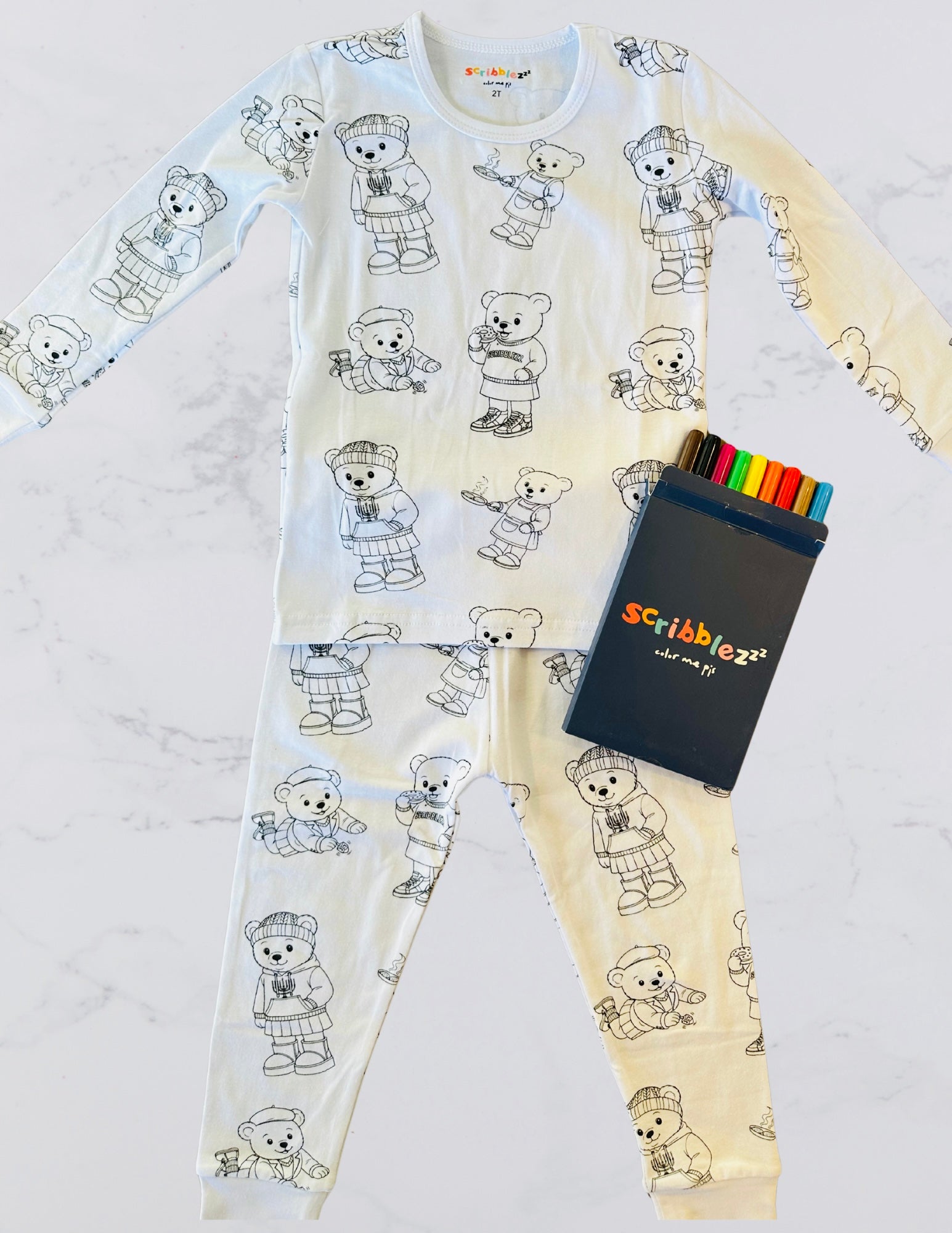 Girl Bear Color Your Own Pajamas
