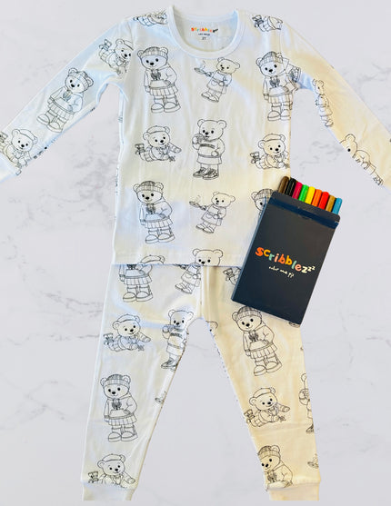 Girl Bear Color Your Own Pajamas