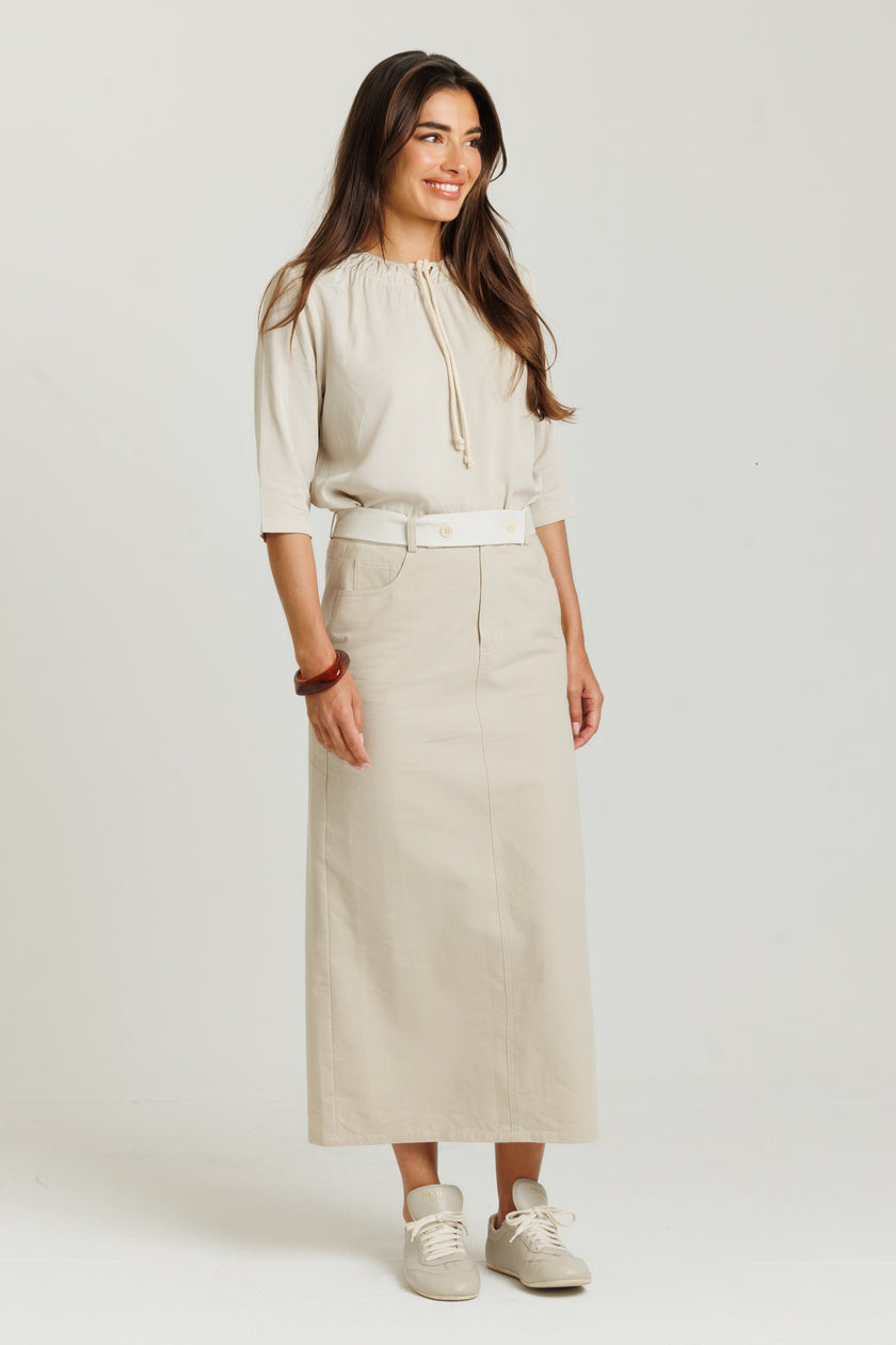 Loup Two-Tone Denim Skirt