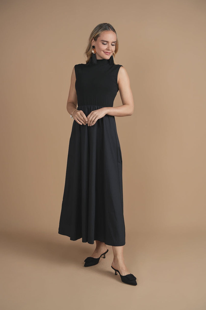 Mock Neck Poplin Jumper