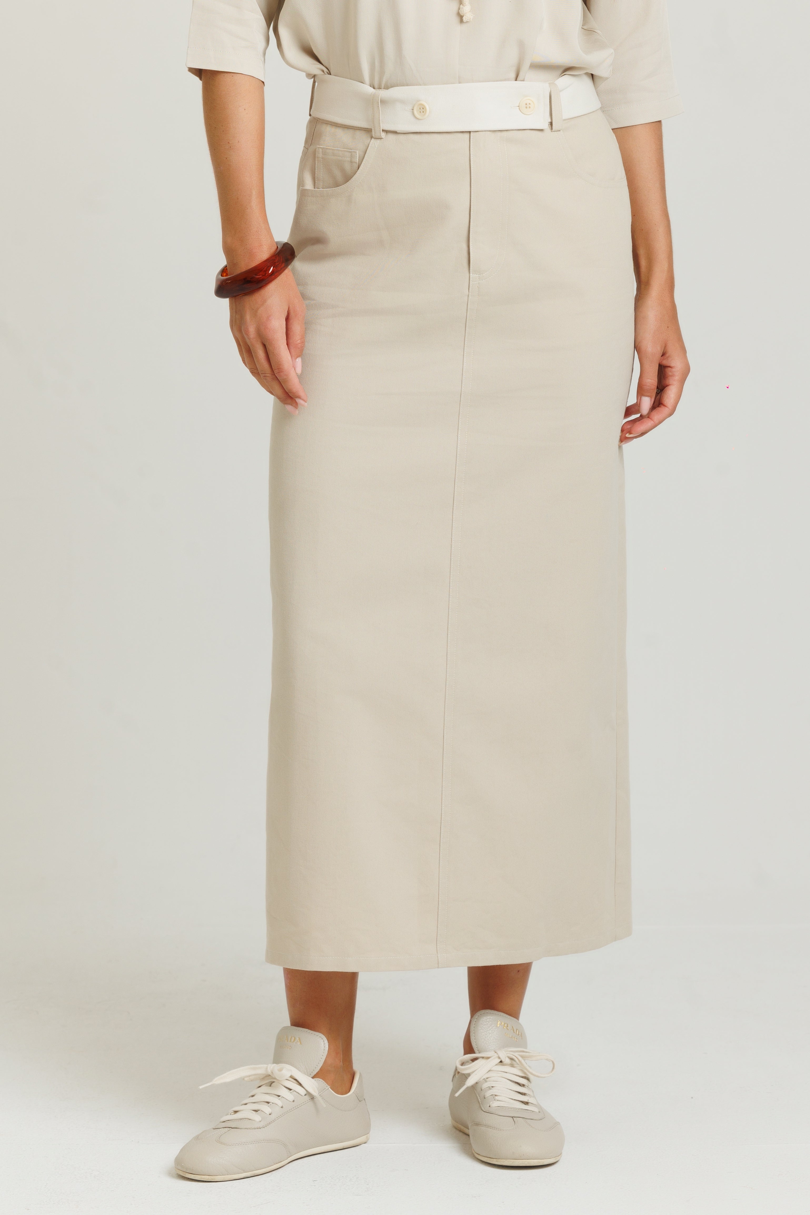 Loup Two-Tone Denim Skirt