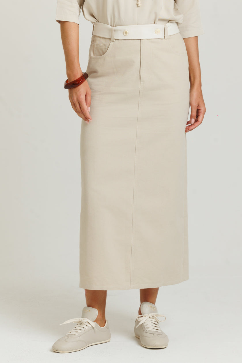 Loup Two-Tone Denim Skirt