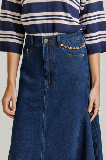 Loup Chain Denim Skirt