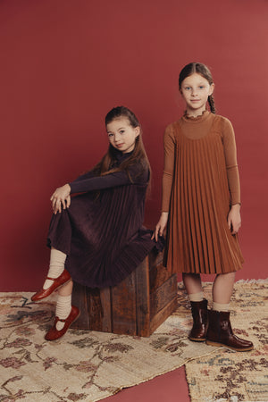 Suede Burgundy Pleated Jumper + TN