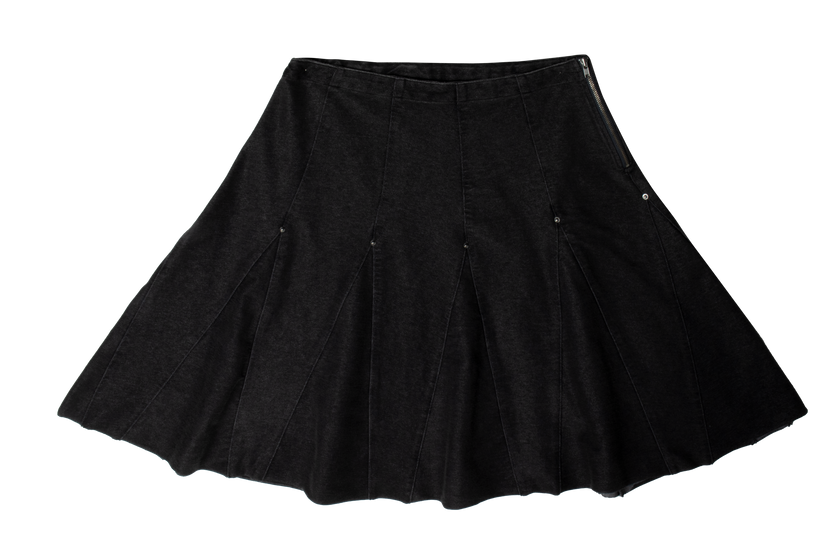 Mix Media Flounce Skirt