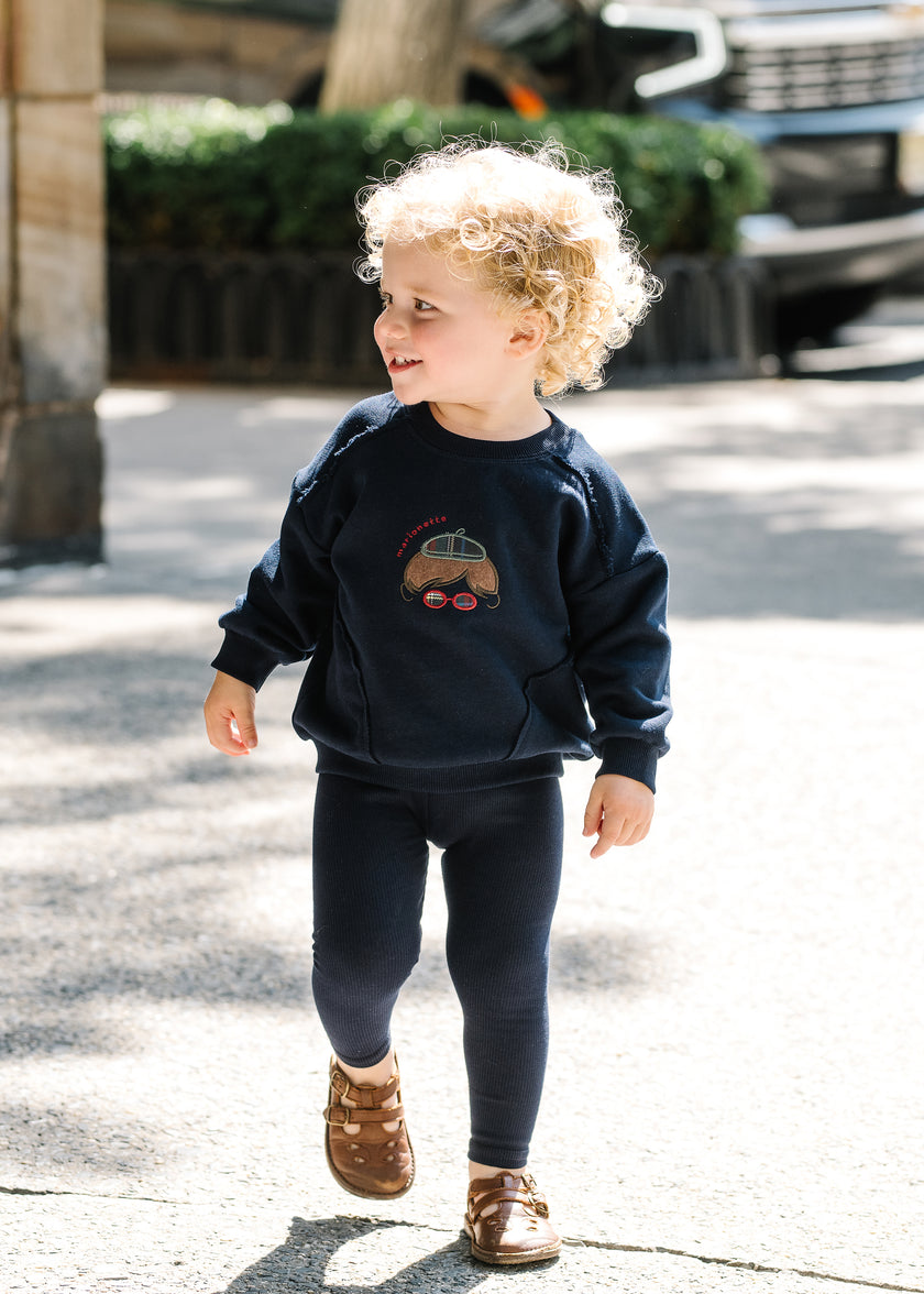 Plaid Detail Boys Sweatshirt