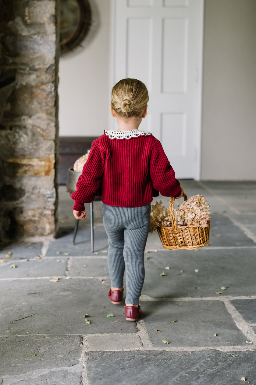 Deep Red Knit Cardigan