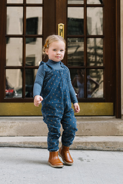 Vintage Floral Corduroy Overalls