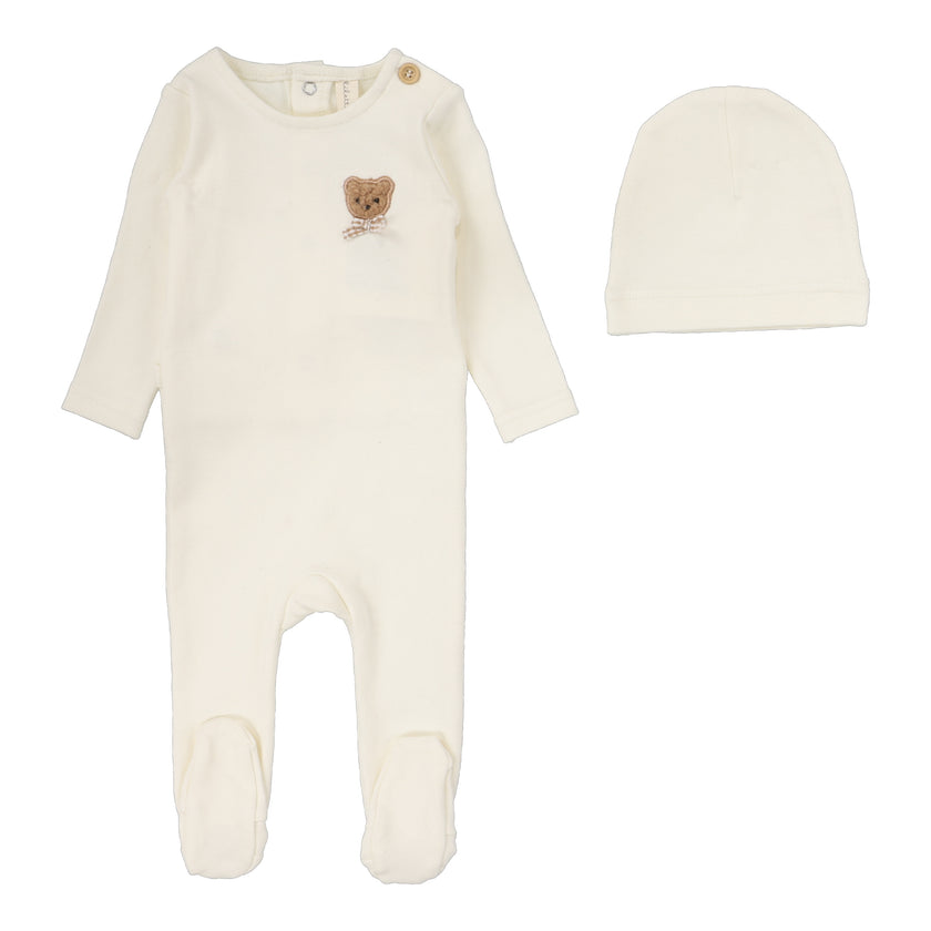 Bear Applique Footie Set