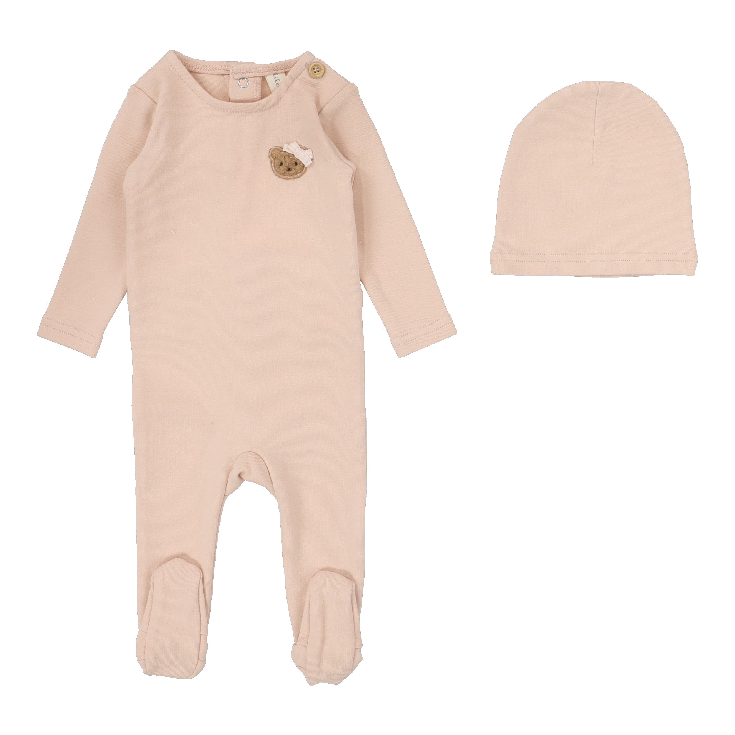 Bear Applique Footie Set