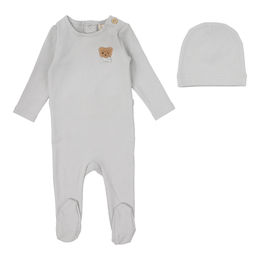 Bear Applique Footie Set
