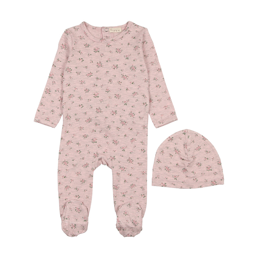 Heathered Foral Footie